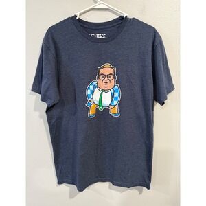 CHIVE TEES Men's Navy Graphic T-Shirt Funny Cartoon Character Tee Size Large